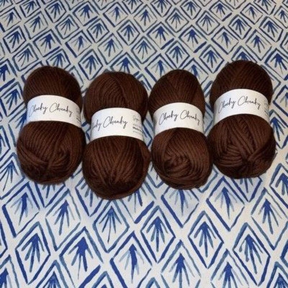 Lot 4 Wool Couture Cheeky Super Chunky Yarn Brown 100% Merino Wool 100g New